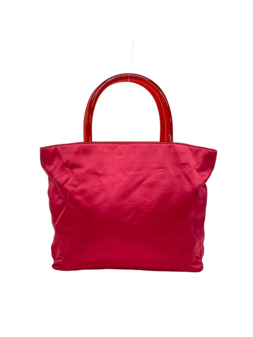 Prada Tote Bag Red Plastic Handle